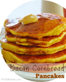Bacon Cornbread Pancakes | FOODIEaholic.com #recipe #cooking #brunch #pancakes