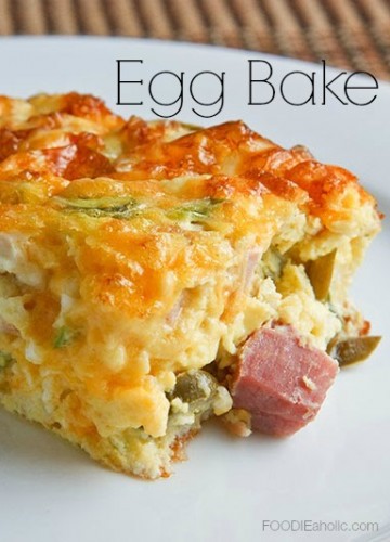 Egg Bake | FOODIEaholic.com #recipe #cooking #brunch #casserole #egg