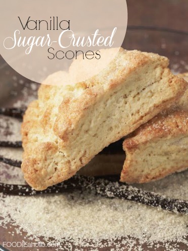 Vanilla Sugar-Crusted Scones | FOODIEaholic.com #recipe #cooking #tea #fingerfood #pastry