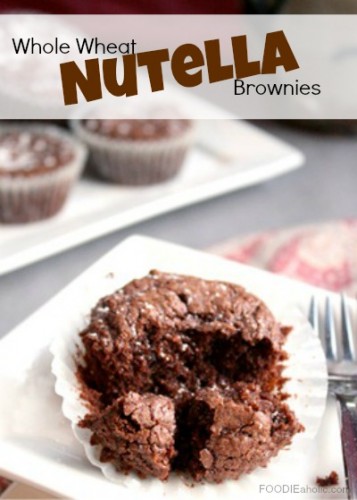 Whole Wheat Nutella Brownies | FOODIEaholic.com #recipe #cooking #dessert #brownies #chocolate #nutella #cupcakes