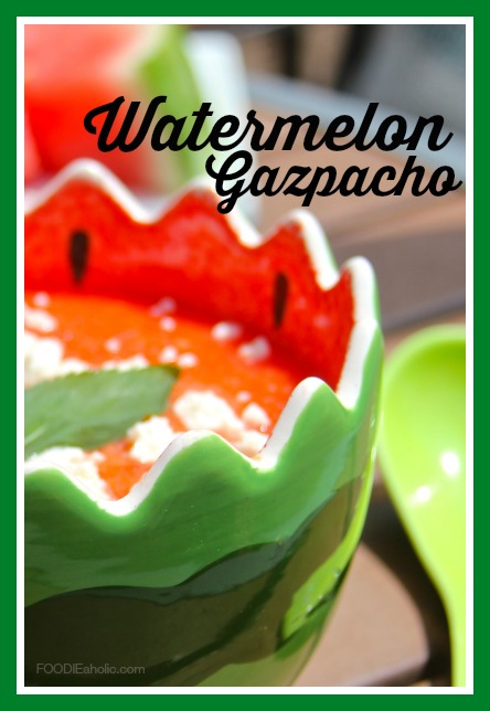 Watermelon Gazpacho | FOODIEaholic.com #summer #soup #chilled #watermelon