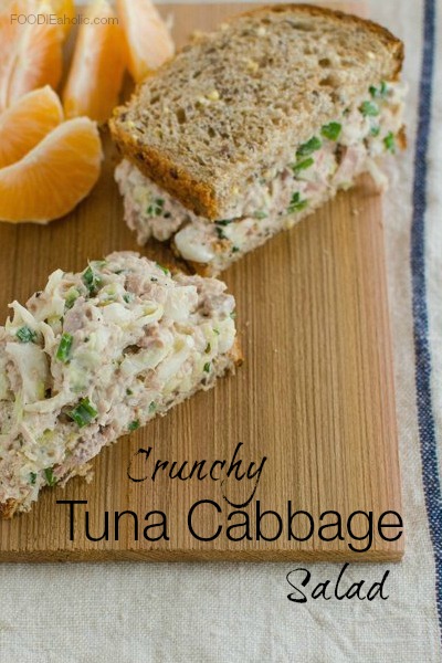 Crunchy Tuna Cabbage Salad | FOODIEaholic.com #recipe #cooking #lunch #healthy #tuna #sandwich #wrap #cabbage
