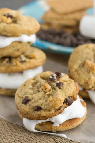 S'More Cookies | FOODIEaholic.com #recipe #cooking #baking #smores #dessert #cookies #marshmallows
