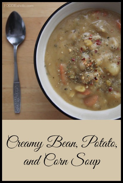 Creamy Bean, Potato, and Corn Soup | FOODIEaholic.com #recipe #cooking #soup #healthy #fall #appetizer #bean #potato #corn