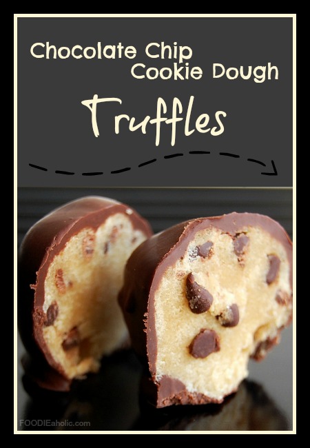Chocolate Chip Cookie Dough Truffles | FOODIEaholic.com #recipe #cooking #dessert #nobake #treat #truffles #cookiedough #chocolate #pasteurized