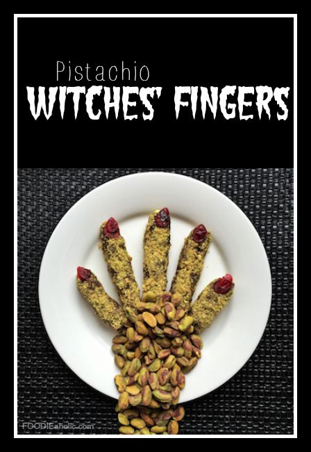 Pistachio Witches' Fingers | FOODIEaholic.com #treat #holiday #Halloween #festive #pistachio